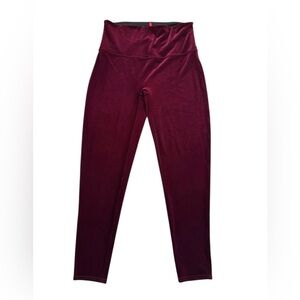 SPANX Women’s Velvet high rise leggings stretch fit burgundy red size 2X NWOT